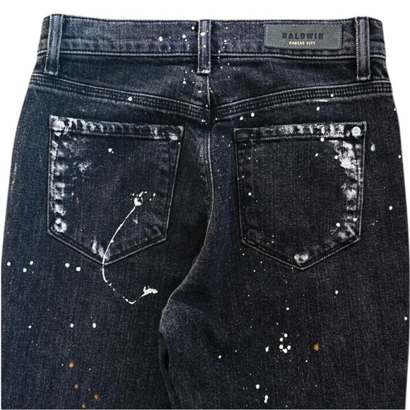 EUC Baldwin BLDWN Black Paint
Splatter Karlie High Rise Crop Skinny Jeans 25 - Picture 8 of 10